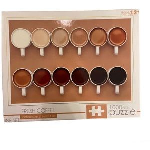 NWT Fresh Coffee 1000 Piece Puzzle Set Coffee Lovers Morning Cafe Breakfast